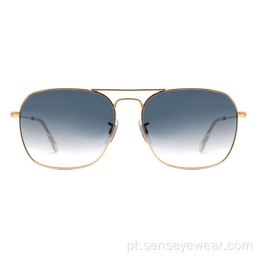 Unisex Aço Inoxidável Mens UV400 Glasses Lentes Óculos de sol